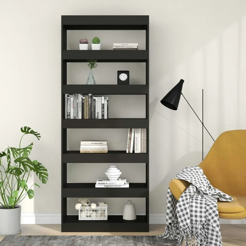 Book Cabinet/Room Divider Black 80x30x198 cm Engineered Wood 811728