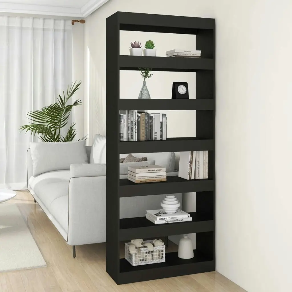 Book Cabinet/Room Divider Black 80x30x198 cm Engineered Wood 811728