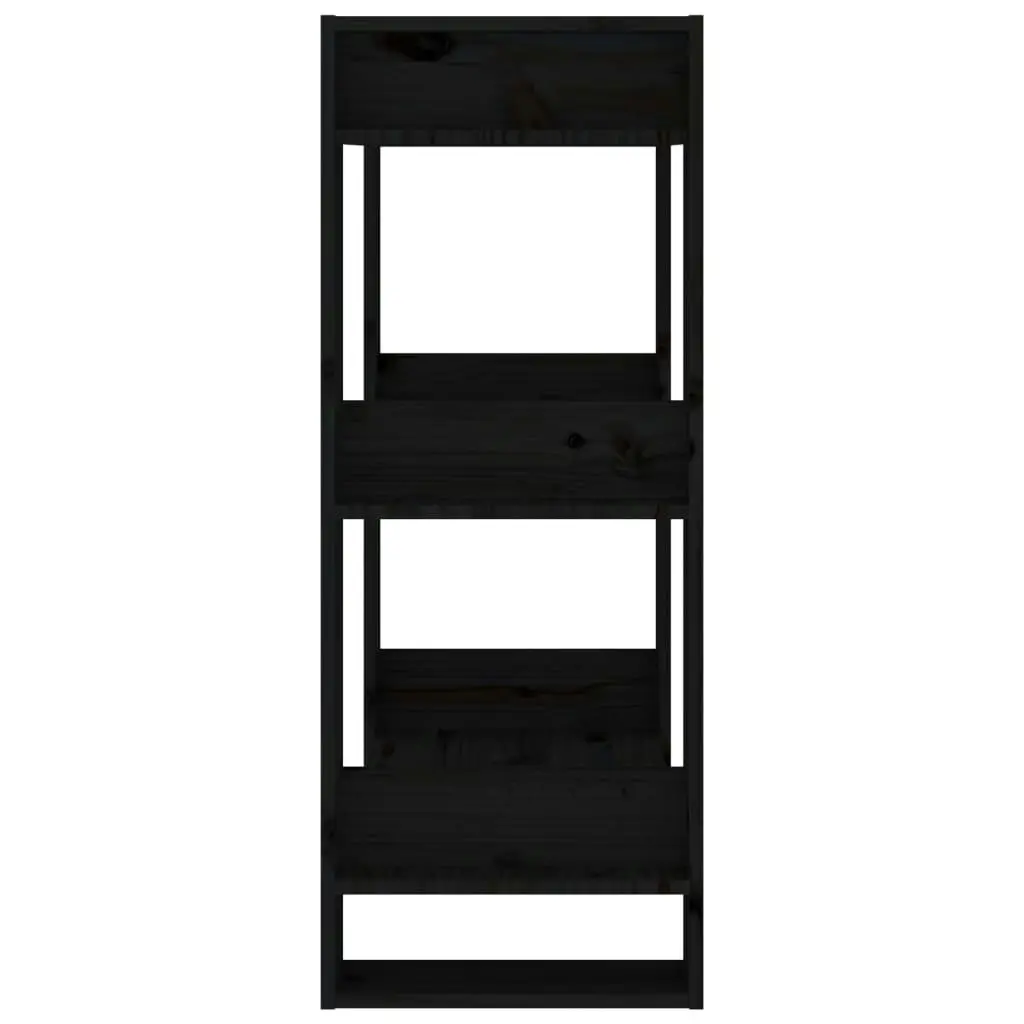 Book Cabinet/Room Divider Black 60x35x91 cm Solid Wood Pine 813883