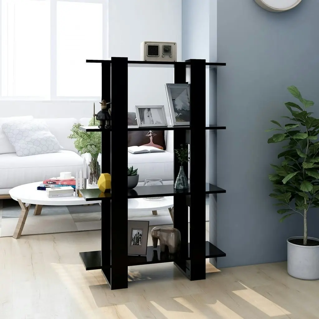 Book Cabinet/Room Divider Black 80x30x123.5 cm 811575