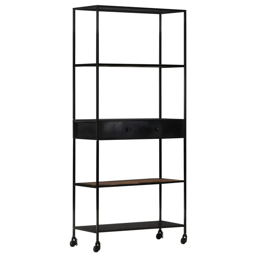 Book Cabinet 80x35x180 cm Rough Mango Wood & Iron 323734