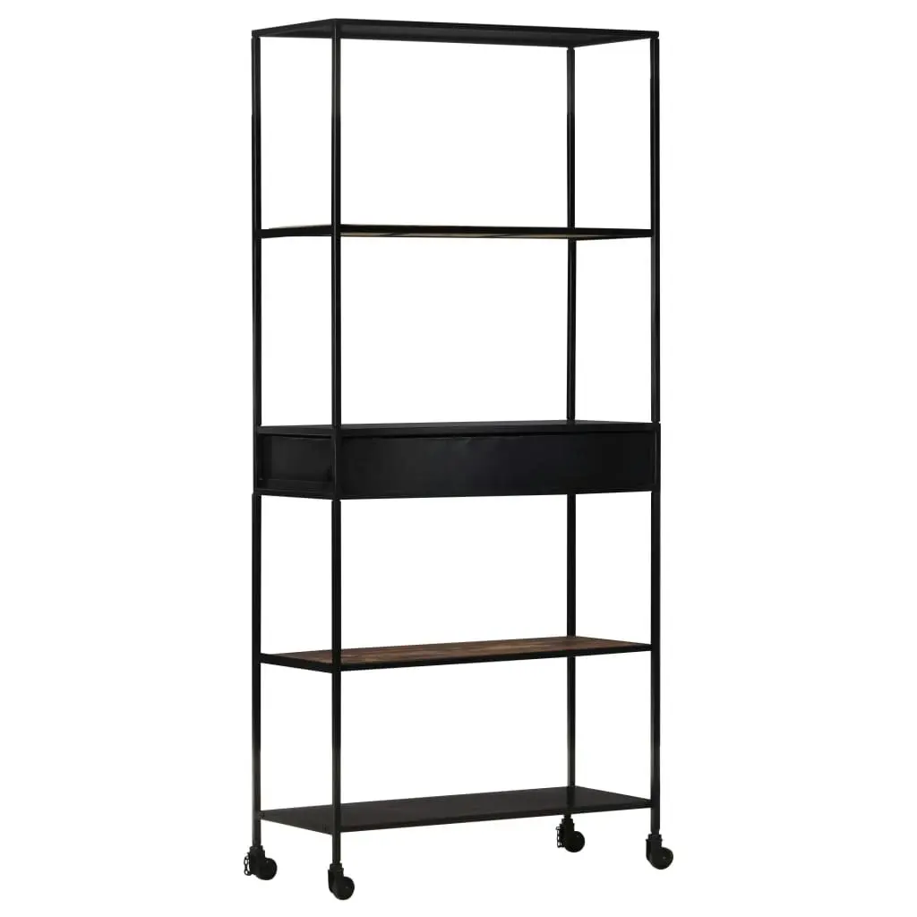 Book Cabinet 80x35x180 cm Rough Mango Wood & Iron 323734