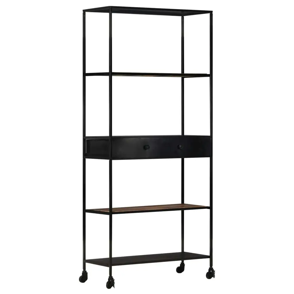 Book Cabinet 80x35x180 cm Rough Mango Wood & Iron 323734