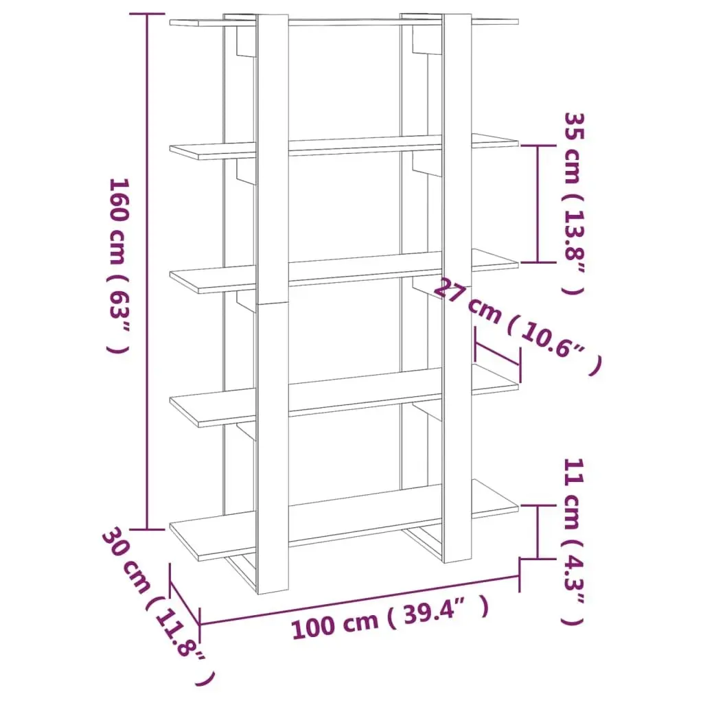 Book Cabinet/Room Divider Concrete Grey 100x30x160 cm 811533