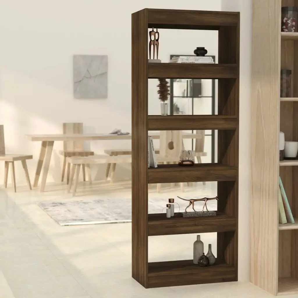 Book Cabinet/Room Divider Brown Oak 60x30x166 cm Engineered Wood 813610