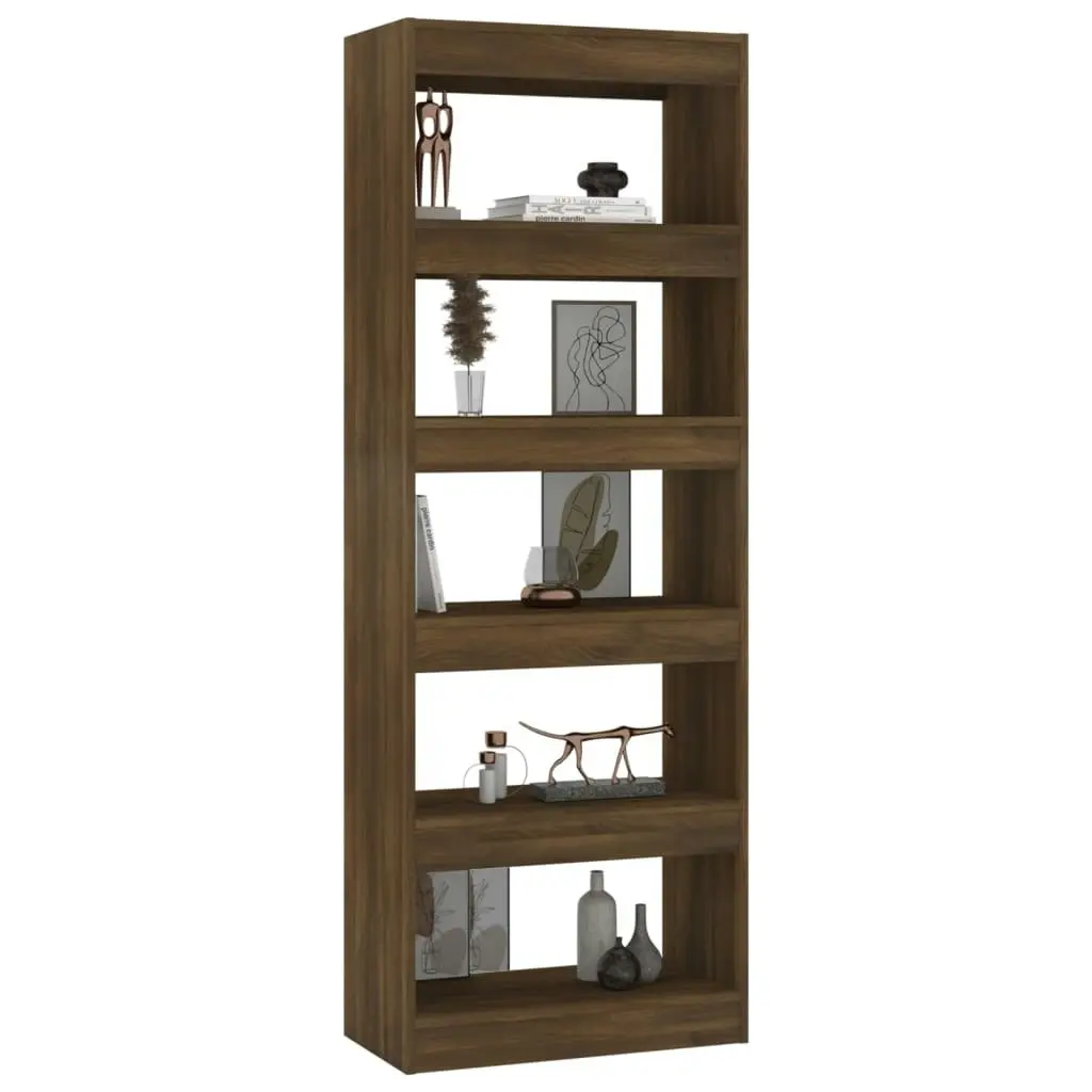 Book Cabinet/Room Divider Brown Oak 60x30x166 cm Engineered Wood 813610