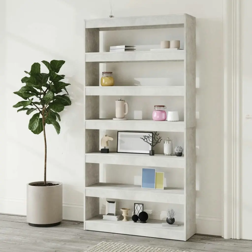 Book Cabinet/Room Divider Concrete Grey 100x30x198 cm Engineered wood 811776