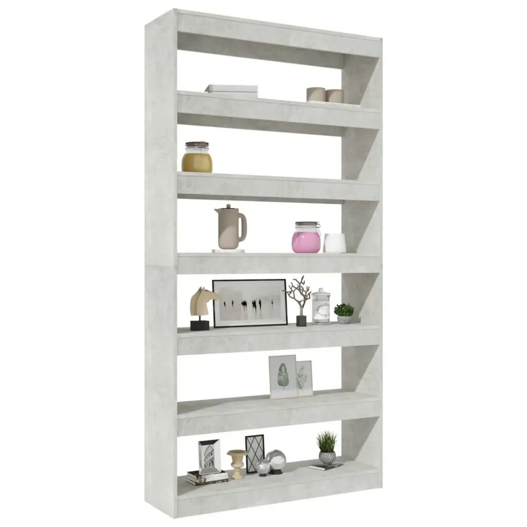 Book Cabinet/Room Divider Concrete Grey 100x30x198 cm Engineered wood 811776