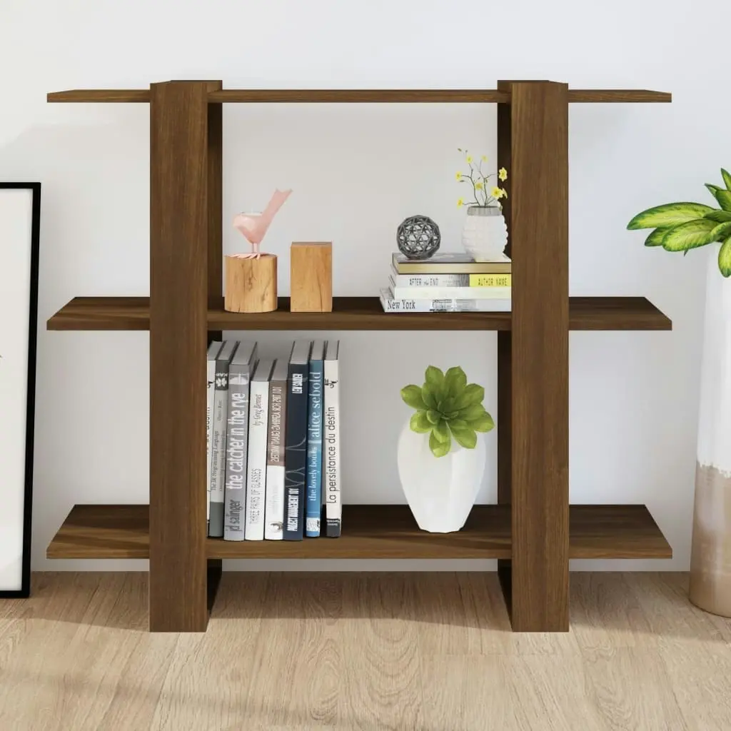 Book Cabinet/Room Divider Brown Oak 100x30x87 cm 813568