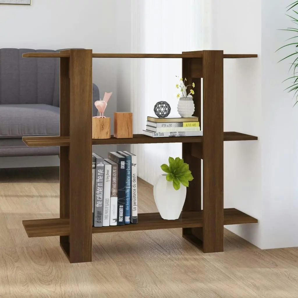 Book Cabinet/Room Divider Brown Oak 100x30x87 cm 813568