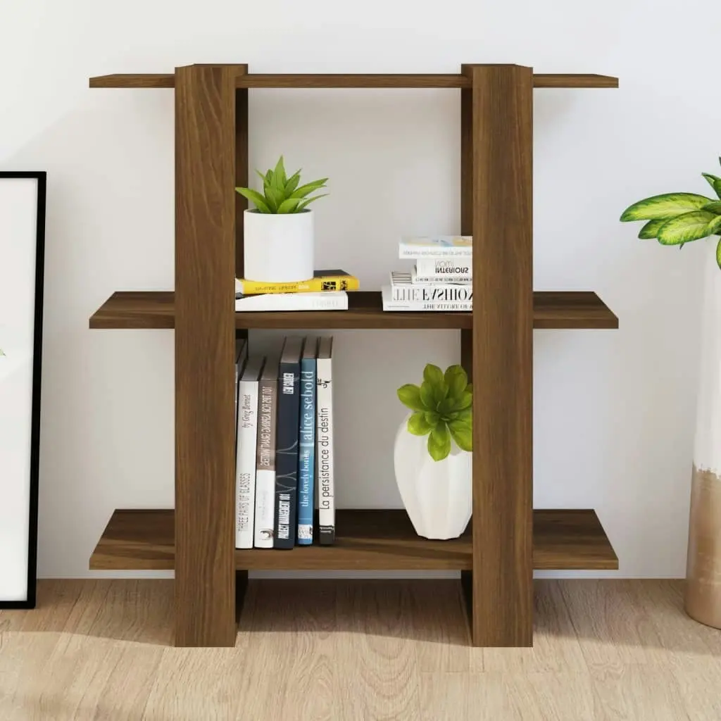 Book Cabinet/Room Divider Brown Oak 80x30x87 cm 813580