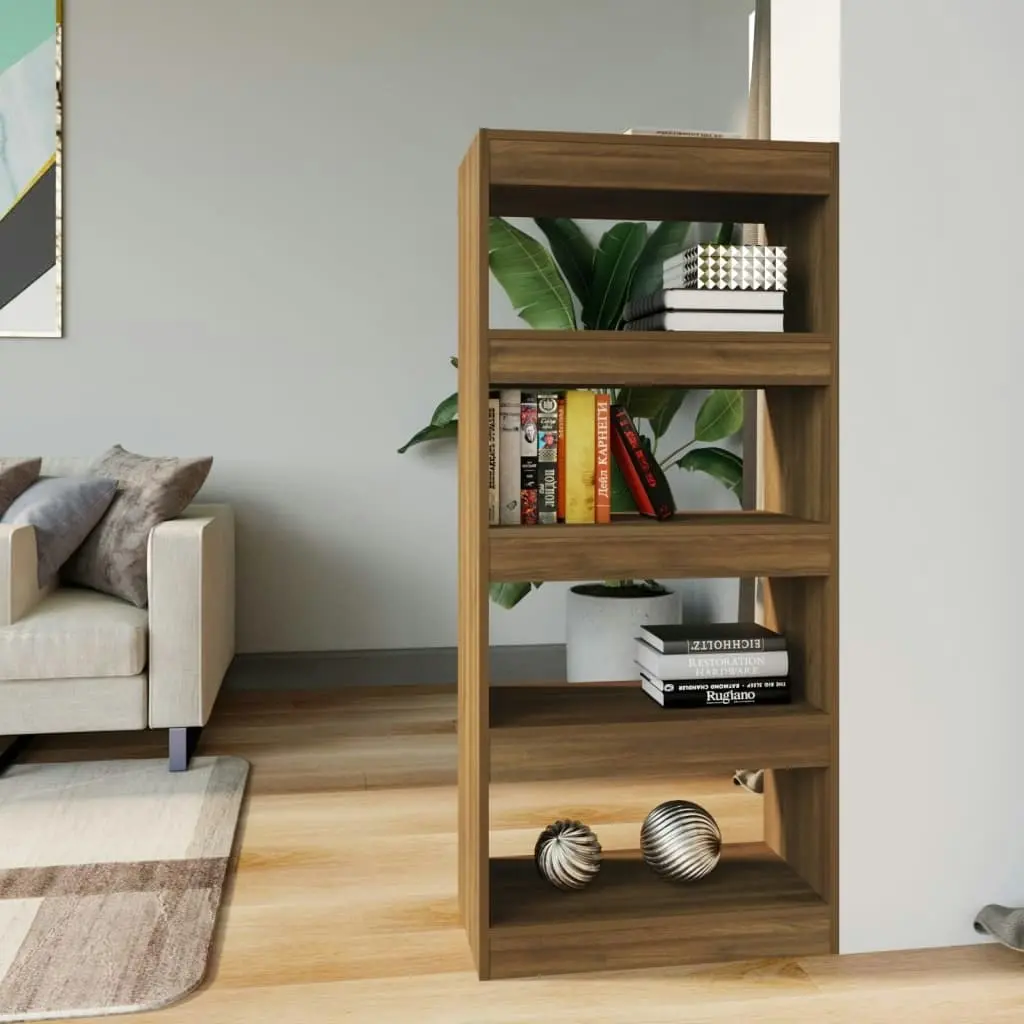 Book Cabinet/Room Divider Brown Oak 60x30x135 cm Engineered Wood 813607