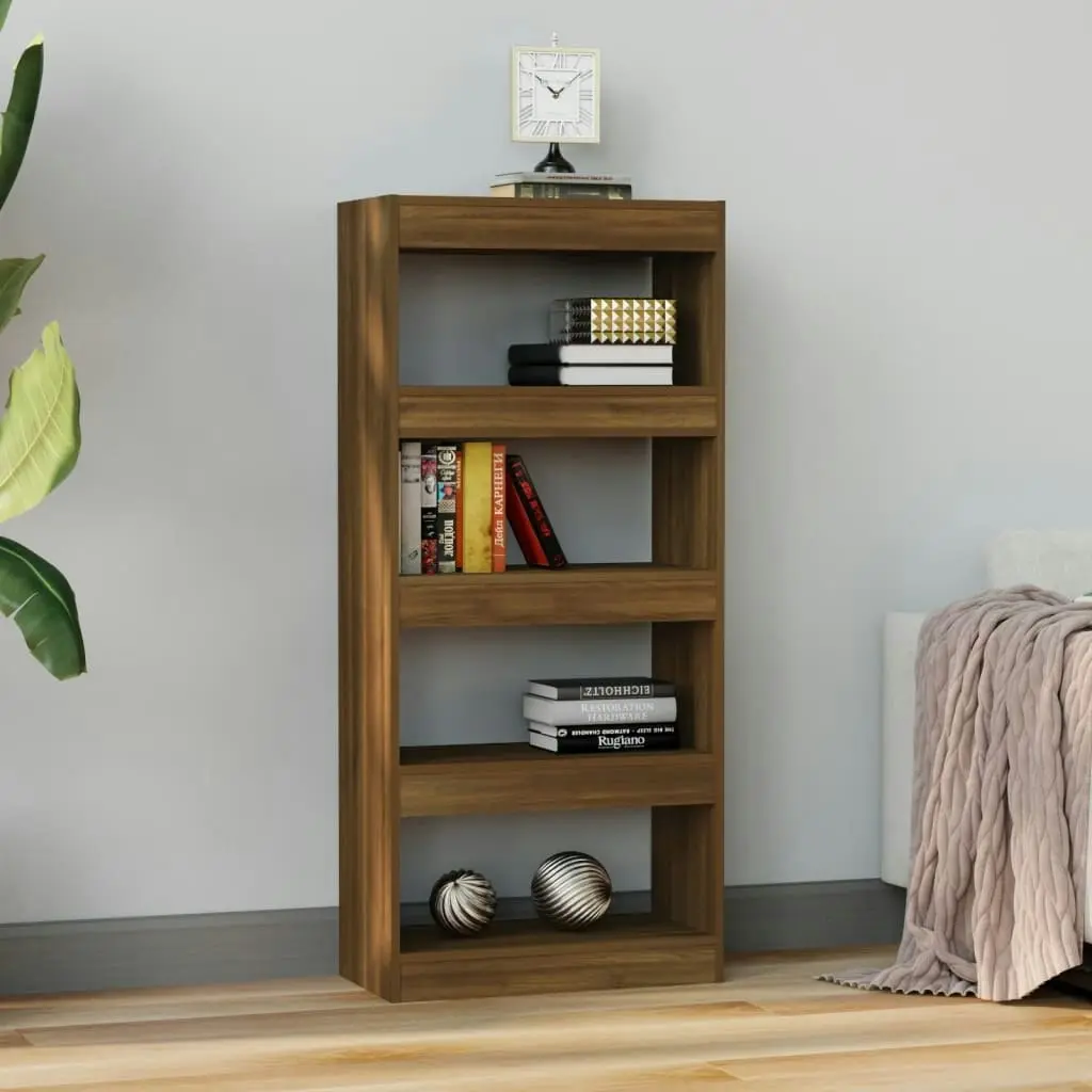 Book Cabinet/Room Divider Brown Oak 60x30x135 cm Engineered Wood 813607