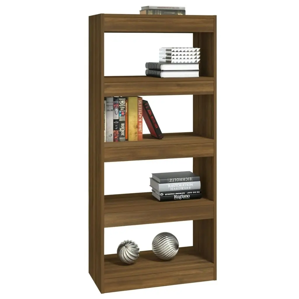 Book Cabinet/Room Divider Brown Oak 60x30x135 cm Engineered Wood 813607