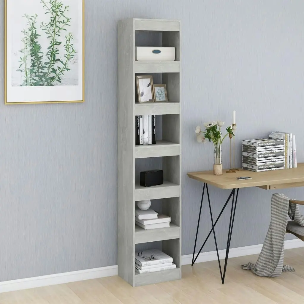 Book Cabinet/Room Divider Concrete Grey 40x30x198 cm 811641