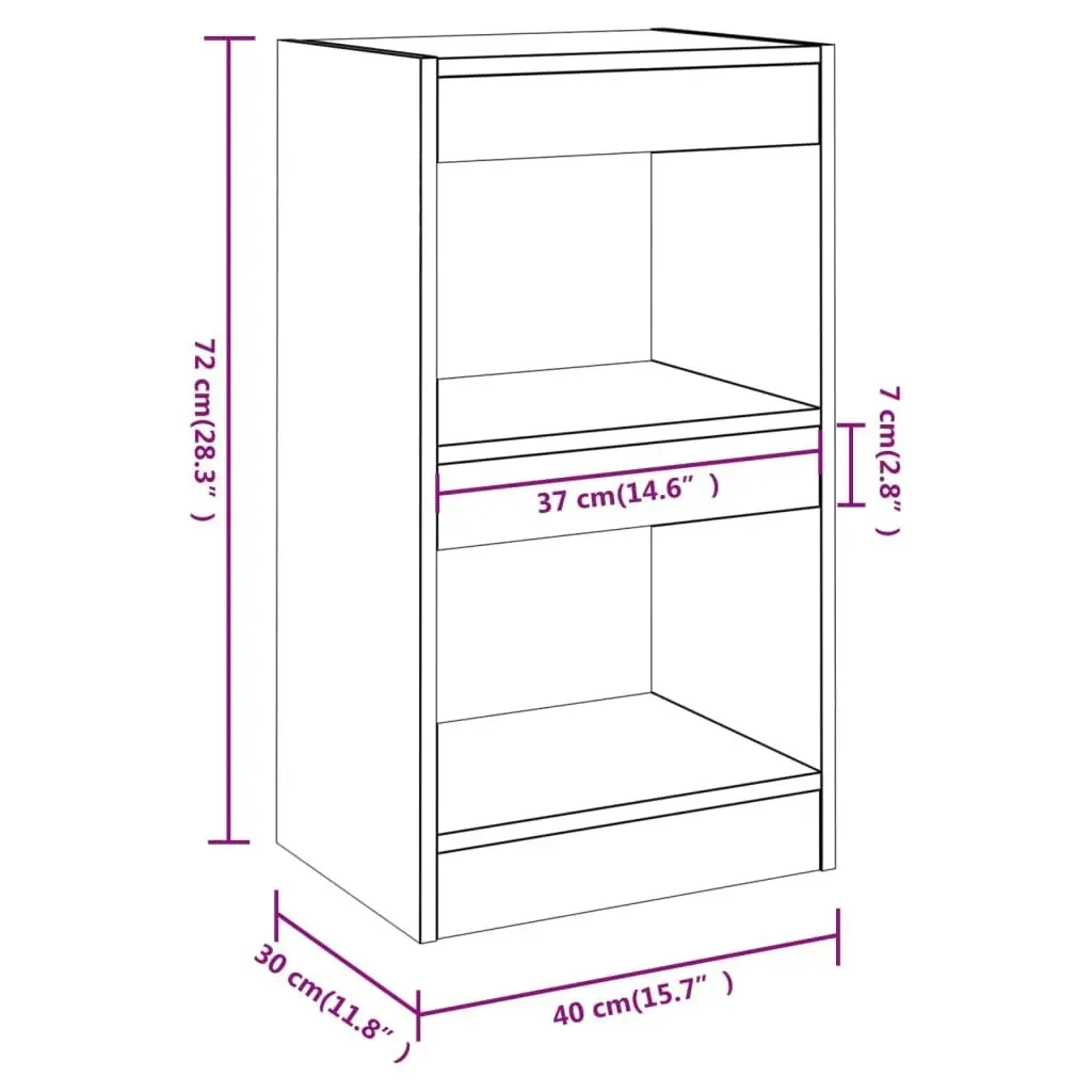 Book Cabinet/Room Divider Brown Oak 40x30x72 cm 813586