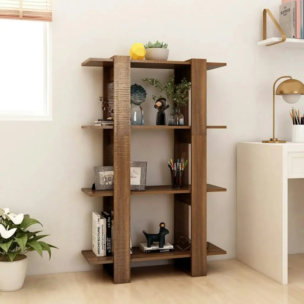 Book Cabinet/Room Divider Brown Oak 80x30x123.5 cm 813577