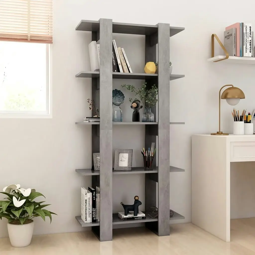 Book Cabinet/Room Divider Concrete Grey 80x30x160 cm Engineered Wood 811569