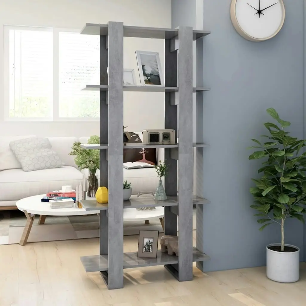 Book Cabinet/Room Divider Concrete Grey 80x30x160 cm Engineered Wood 811569