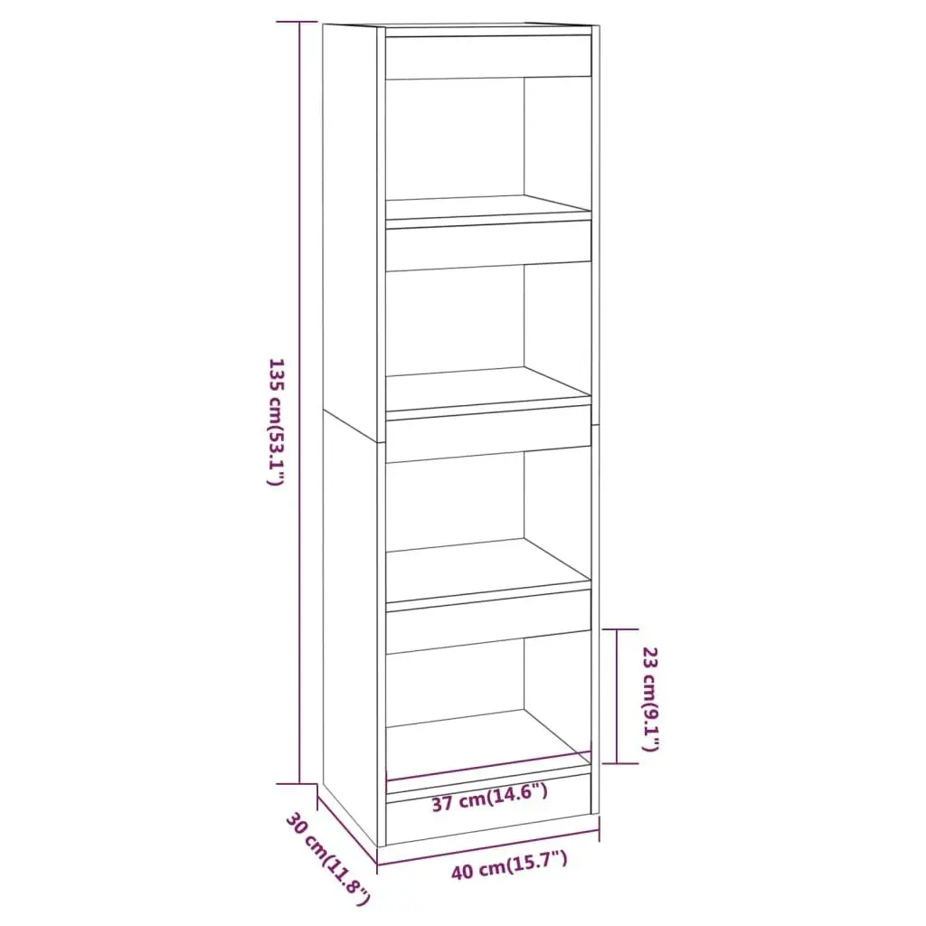 Book Cabinet/Room Divider Concrete Grey 40x30x135 cm 811623