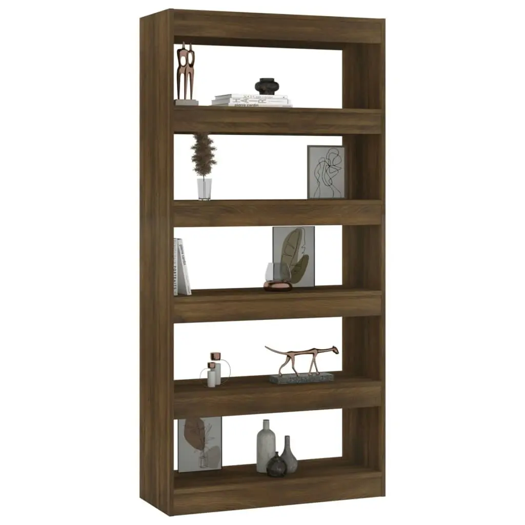 Book Cabinet/Room Divider Brown Oak 80x30x166 cm Engineered Wood 813625