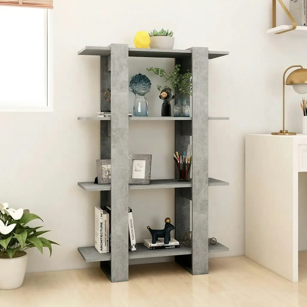 Book Cabinet/Room Divider Concrete Grey 80x30x123.5 cm 811578