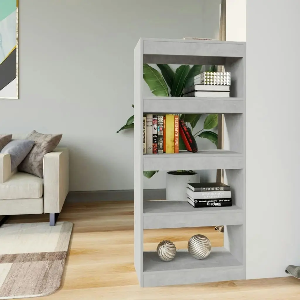 Book Cabinet/Room Divider Concrete Grey 60x30x135 cm Engineered Wood 811668