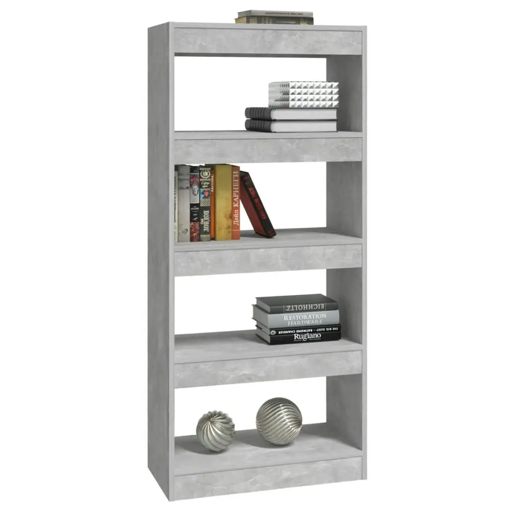 Book Cabinet/Room Divider Concrete Grey 60x30x135 cm Engineered Wood 811668