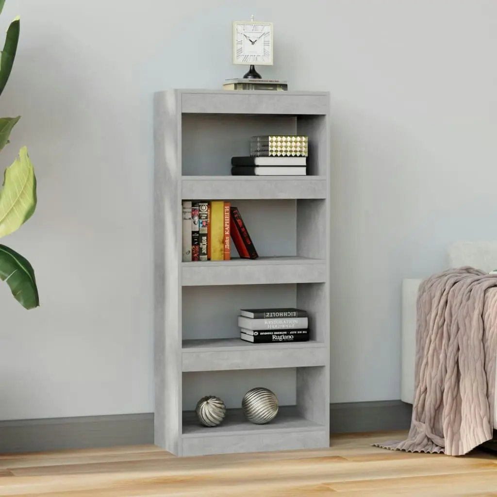 Book Cabinet/Room Divider Concrete Grey 60x30x135 cm Engineered Wood 811668