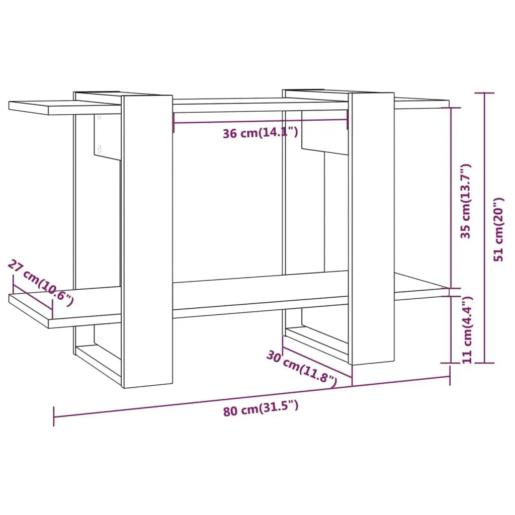 Book Cabinet/Room Divider Concrete Grey 80x30x51 cm 811596