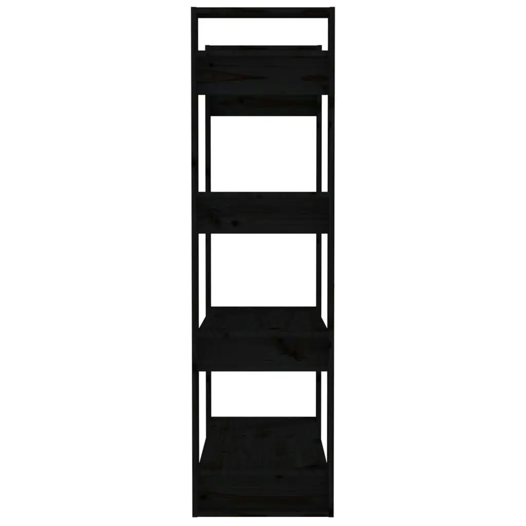 Book Cabinet/Room Divider Black 80x35x125 cm Solid Wood Pine 813908