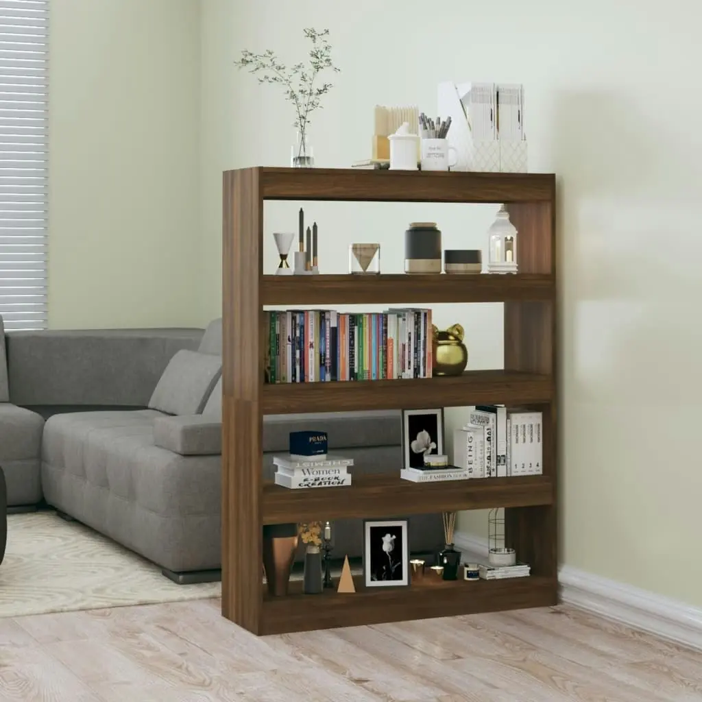 Book Cabinet/Room Divider Brown Oak 100x30x135 cm 813637