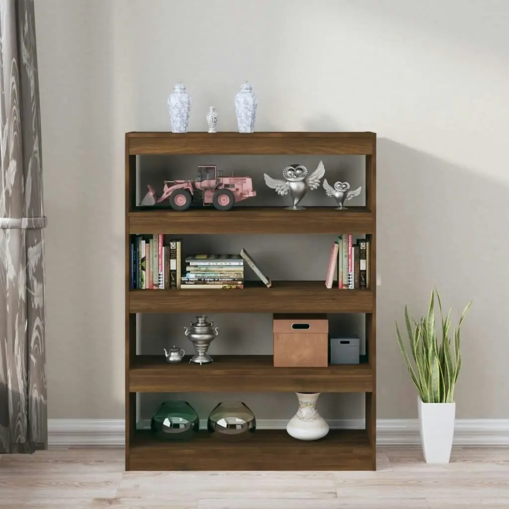 Book Cabinet/Room Divider Brown Oak 100x30x135 cm 813637