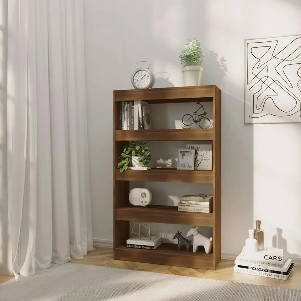 Book Cabinet/Room Divider Brown Oak 80x30x135 cm Engineered Wood 813622