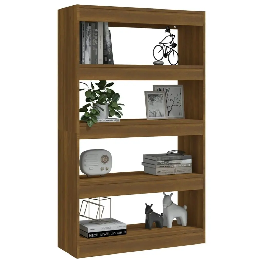 Book Cabinet/Room Divider Brown Oak 80x30x135 cm Engineered Wood 813622