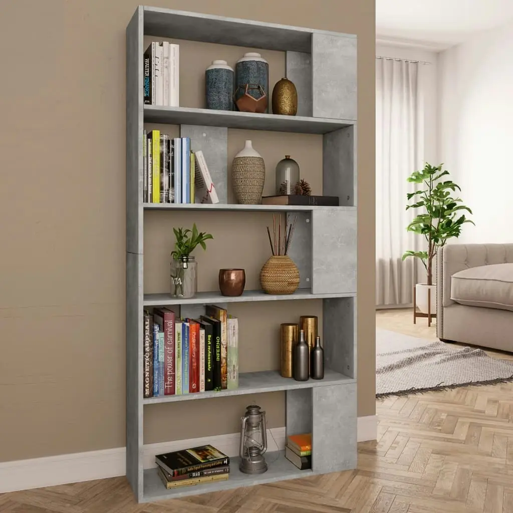 Book Cabinet/Room Divider Concrete Grey 80x24x159 cm Engineered Wood 800103