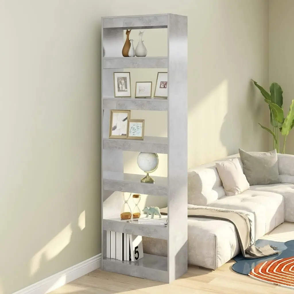 Book Cabinet/Room Divider Concrete Grey 60x30x198 cm 811686