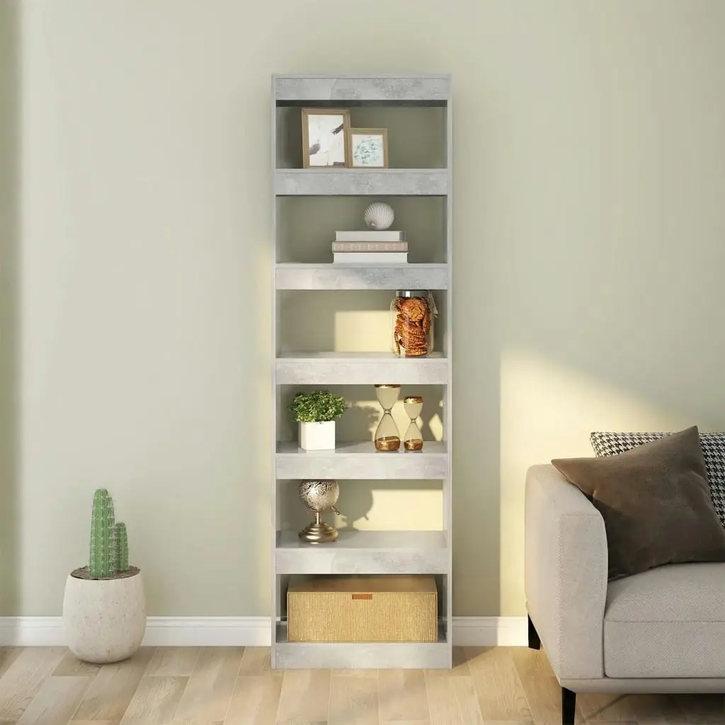 Book Cabinet/Room Divider Concrete Grey 60x30x198 cm 811686