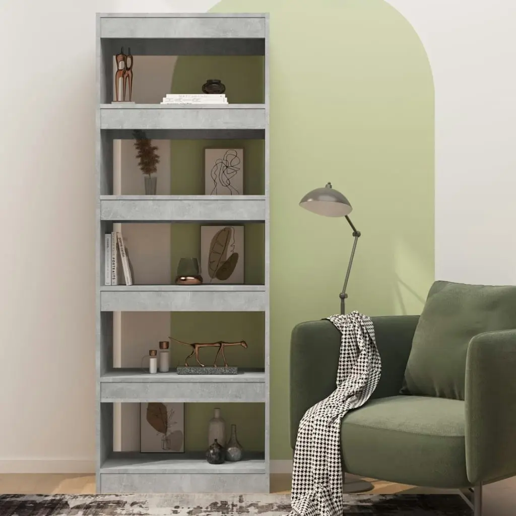 Book Cabinet/Room Divider Concrete Grey 60x30x166 cm Engineered Wood 811677