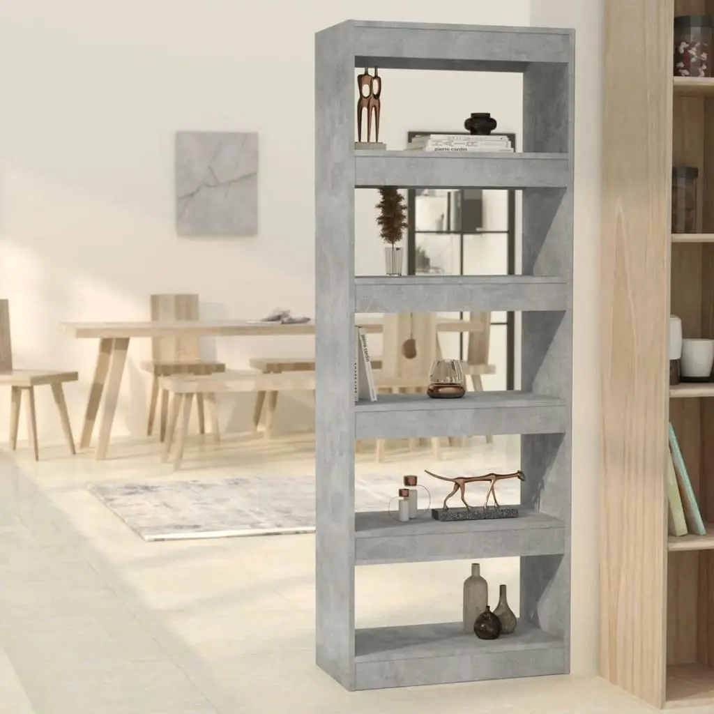 Book Cabinet/Room Divider Concrete Grey 60x30x166 cm Engineered Wood 811677