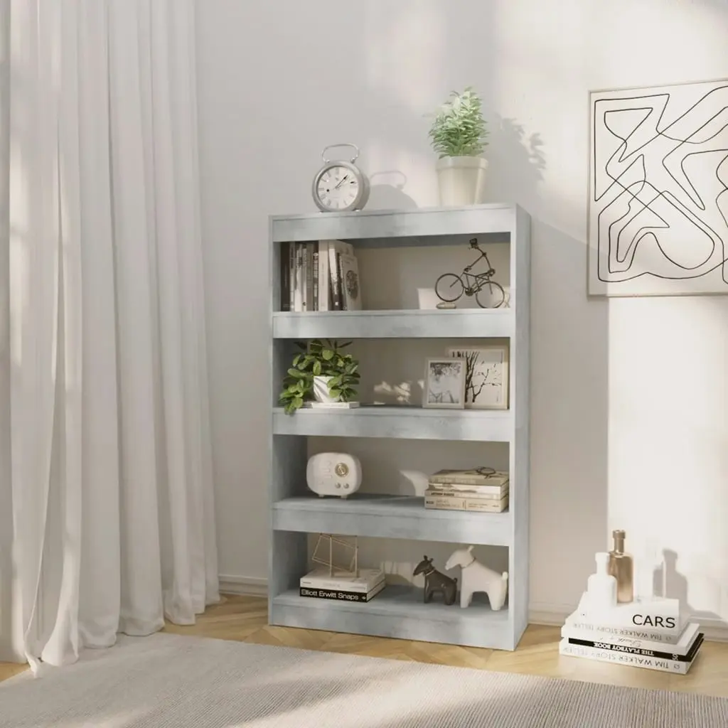 Book Cabinet/Room Divider Concrete Grey 80x30x135 cm Engineered Wood 811713