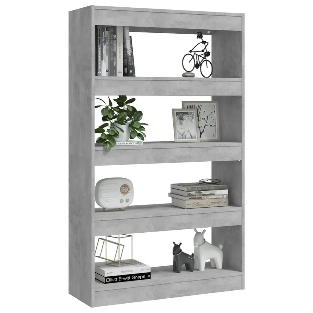 Book Cabinet/Room Divider Concrete Grey 80x30x135 cm Engineered Wood 811713