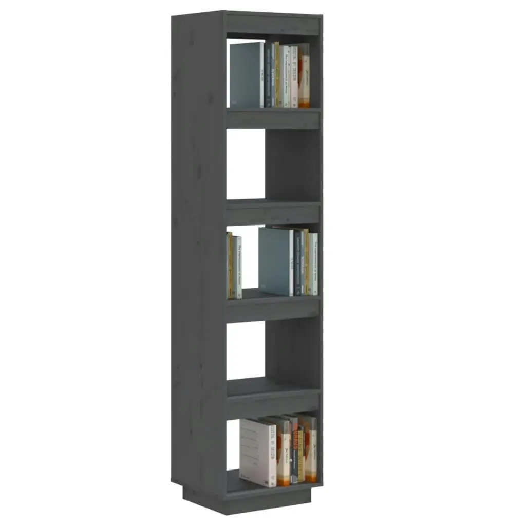 Book Cabinet/Room Divider Grey 40x35x167 cm Solid Wood Pine 810856