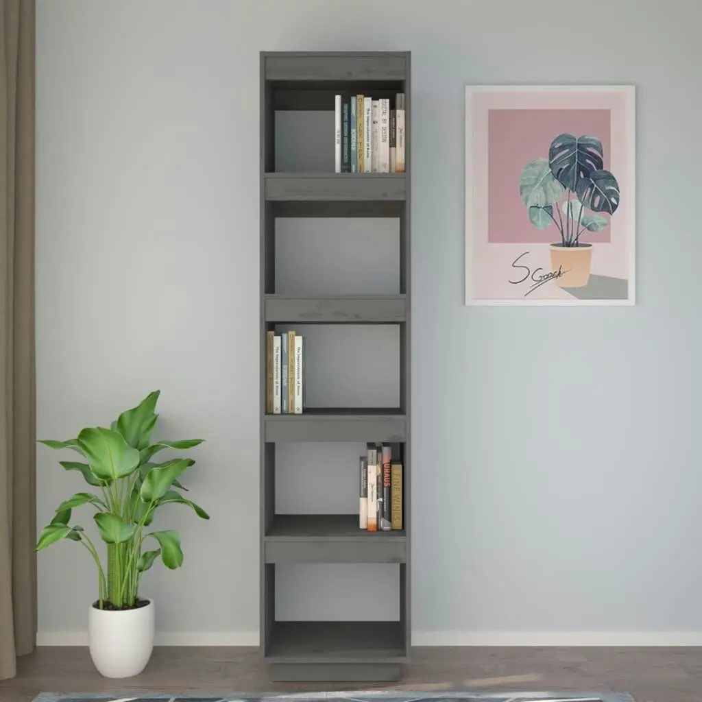 Book Cabinet/Room Divider Grey 40x35x167 cm Solid Wood Pine 810856