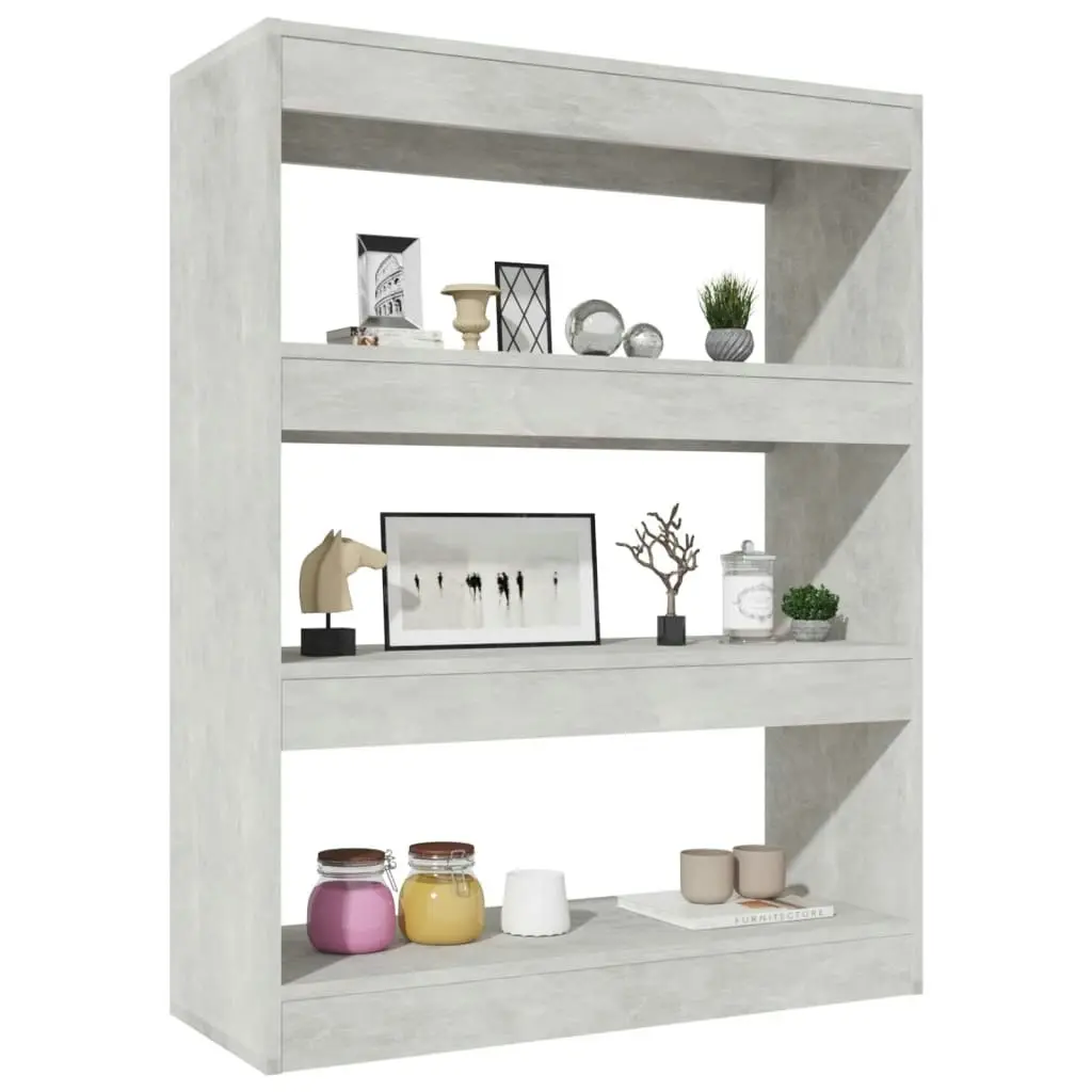 Book Cabinet/Room Divider Concrete Grey 80x30x103 cm Engineered wood 811704