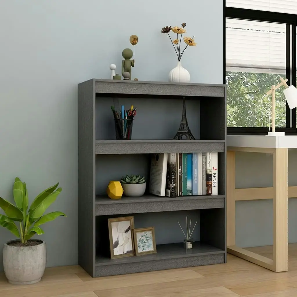 Book Cabinet/Room Divider Grey 100x30x103 cm Solid Pinewood 808215