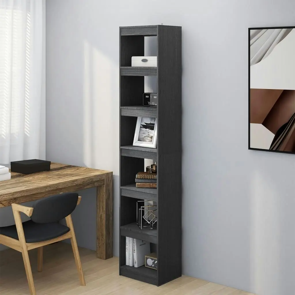 Book Cabinet/Room Divider Grey 40x30x199 cm Solid Pinewood 808155