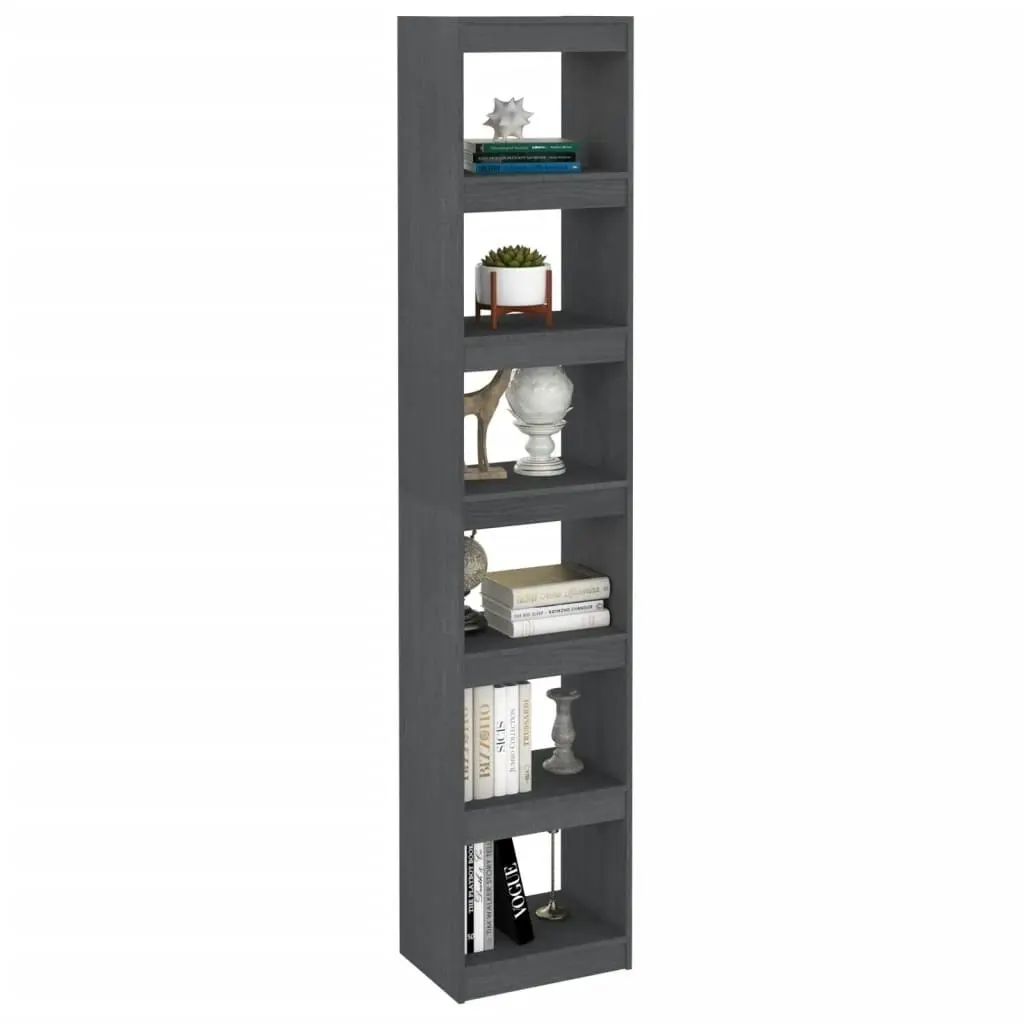 Book Cabinet/Room Divider Grey 40x30x199 cm Solid Pinewood 808155