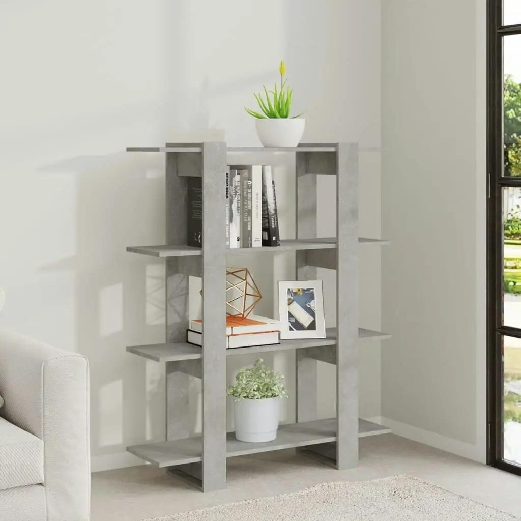 Book Cabinet/Room Divider Concrete Grey 100x30x123.5 cm 811542