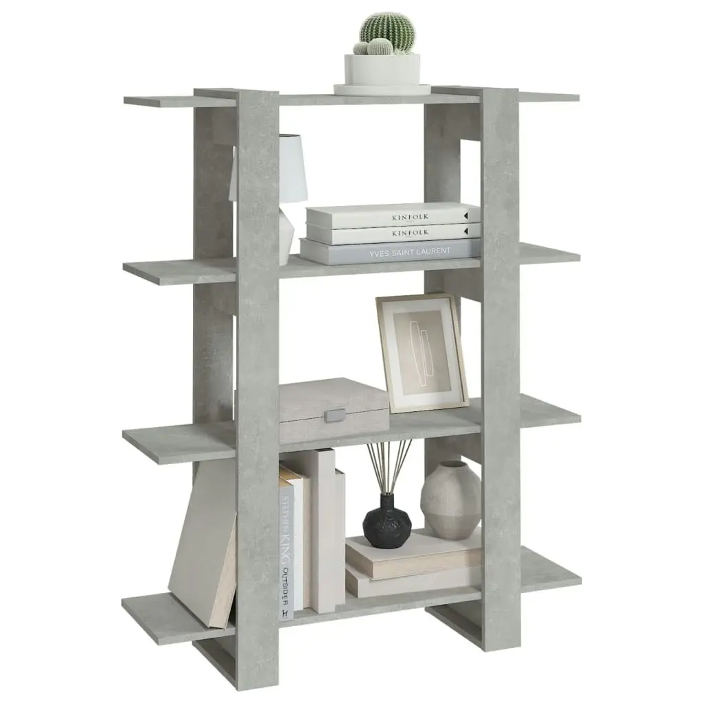 Book Cabinet/Room Divider Concrete Grey 100x30x123.5 cm 811542